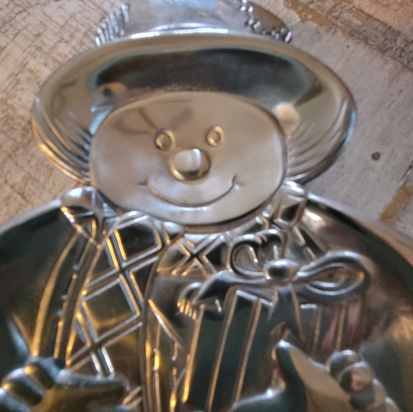 NWT Vintage Pewter-Style Snowman Dish in box from May Co - Picture 3 of 6